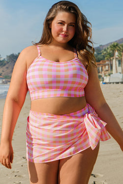 Ensemble de bikini grande taille rose *