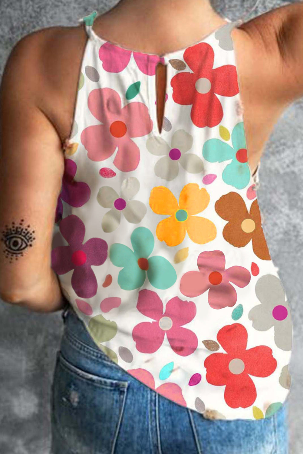 Débardeur blanc à imprimé floral *-A WOMAN WE LOVE