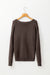 Cardigan dark khaki sweater open knitted with drooping shoulders *