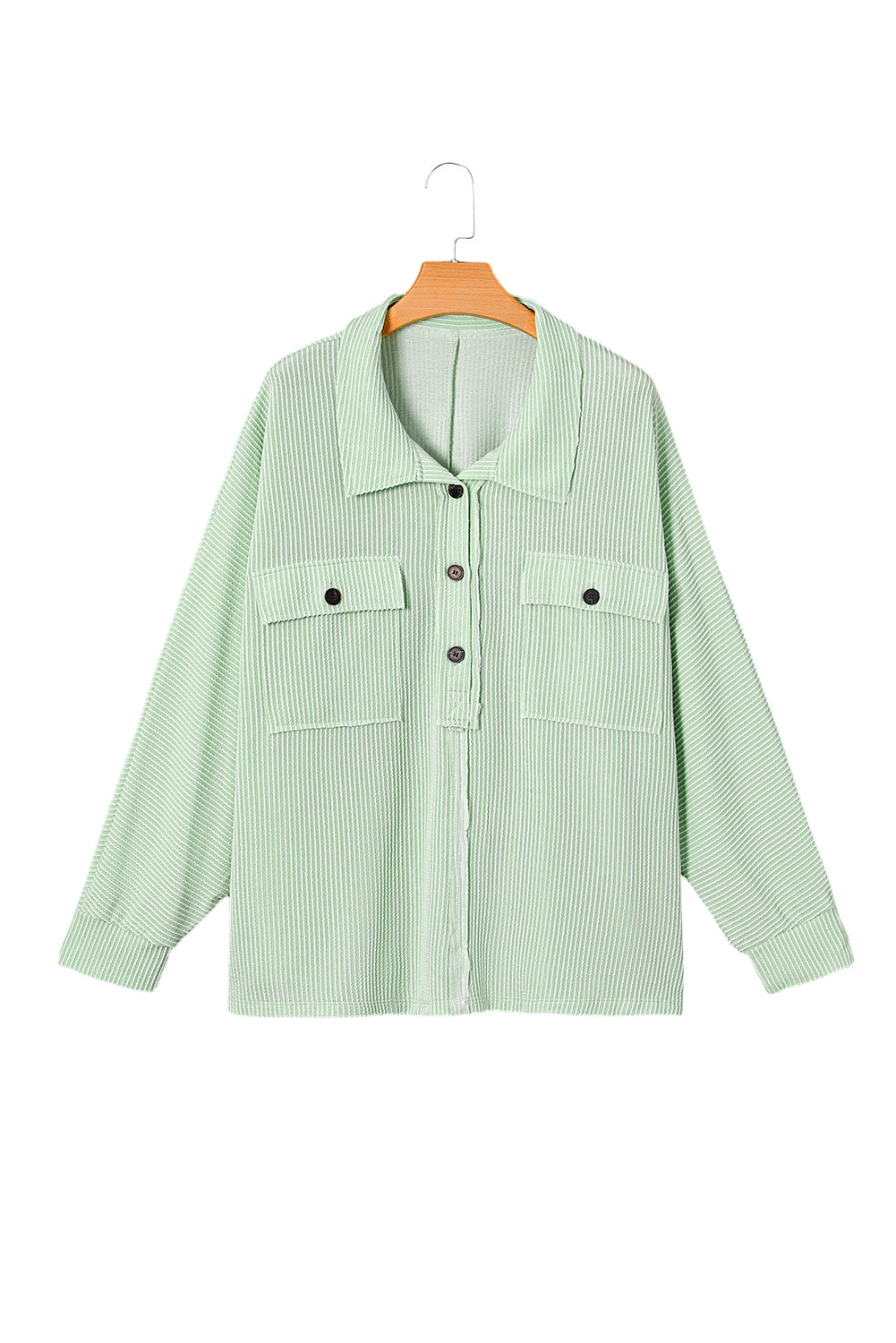 Green plus taille côtenée à manches longues à manches longues Henley