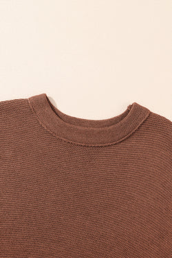 Short -sleeved coffee sweater *