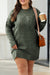 Large knitted knitting sweater dress green tortop with drooping shoulder shoulders