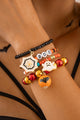 Naranja 4pcs Juego de brazalete de perlas de araña fantasma de Halloween