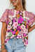 Blusa de impresión floral mixta *