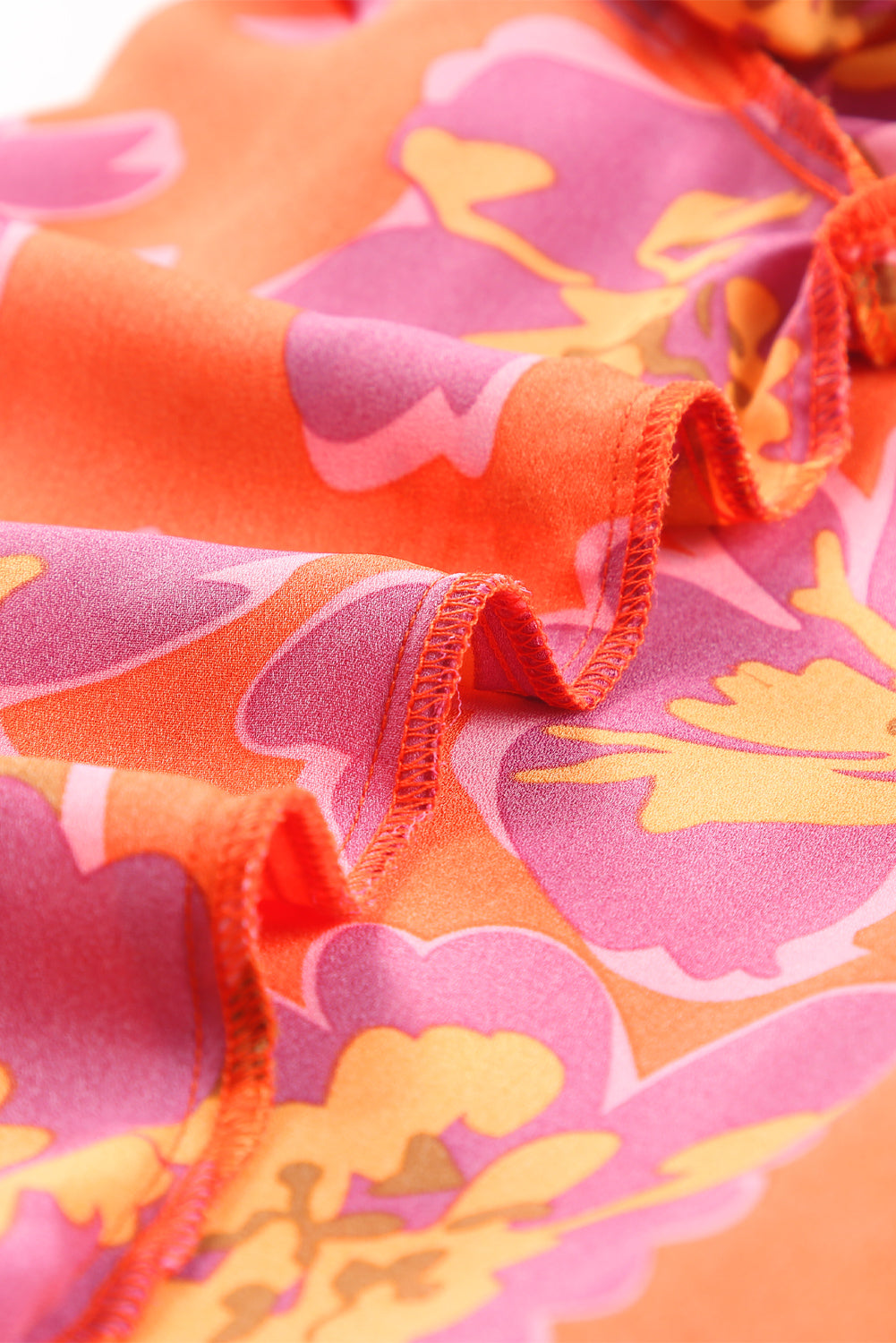 Chemise orange à manches lanternes et imprimé floral-A WOMAN WE LOVE