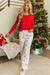 Set of living room two -room single red and Christmas pants