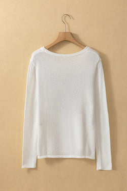 Pull graphique COFFEE BEACH REPEAT blanc