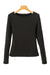 Black long sleeve slim fit fleece lined t-shirt