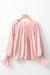 Apricot pink folded satin blouse *