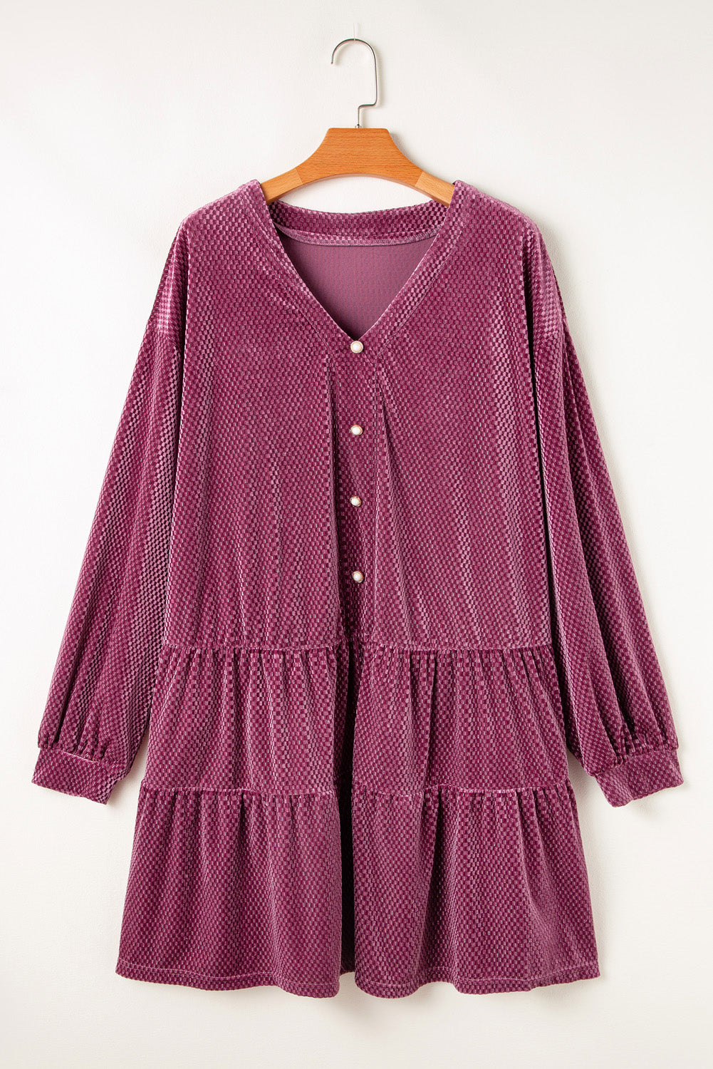 Robe à plusieurs niveaux en velours texturé Meadow Mauve de Grande taille