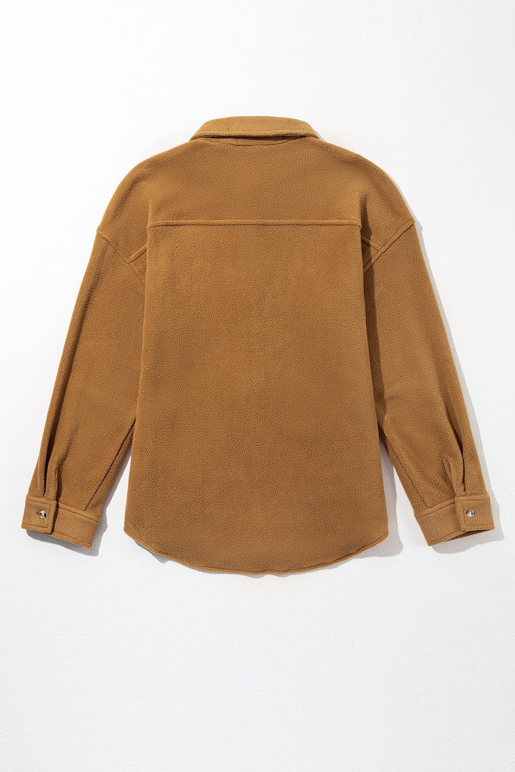 Buttoned fleece jacket with camel breast pocket