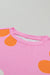 Pink t-shirt with bubbles and flower prints *