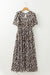 Long khaki leopard dress in v *