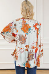 Chemisier babydoll multicolore à imprimé floral et col en V-A WOMAN WE LOVE