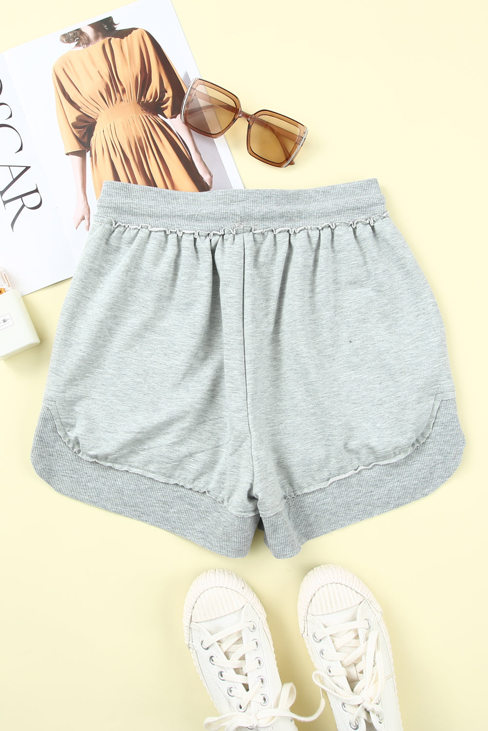 Shorts décontractés en tricot gris