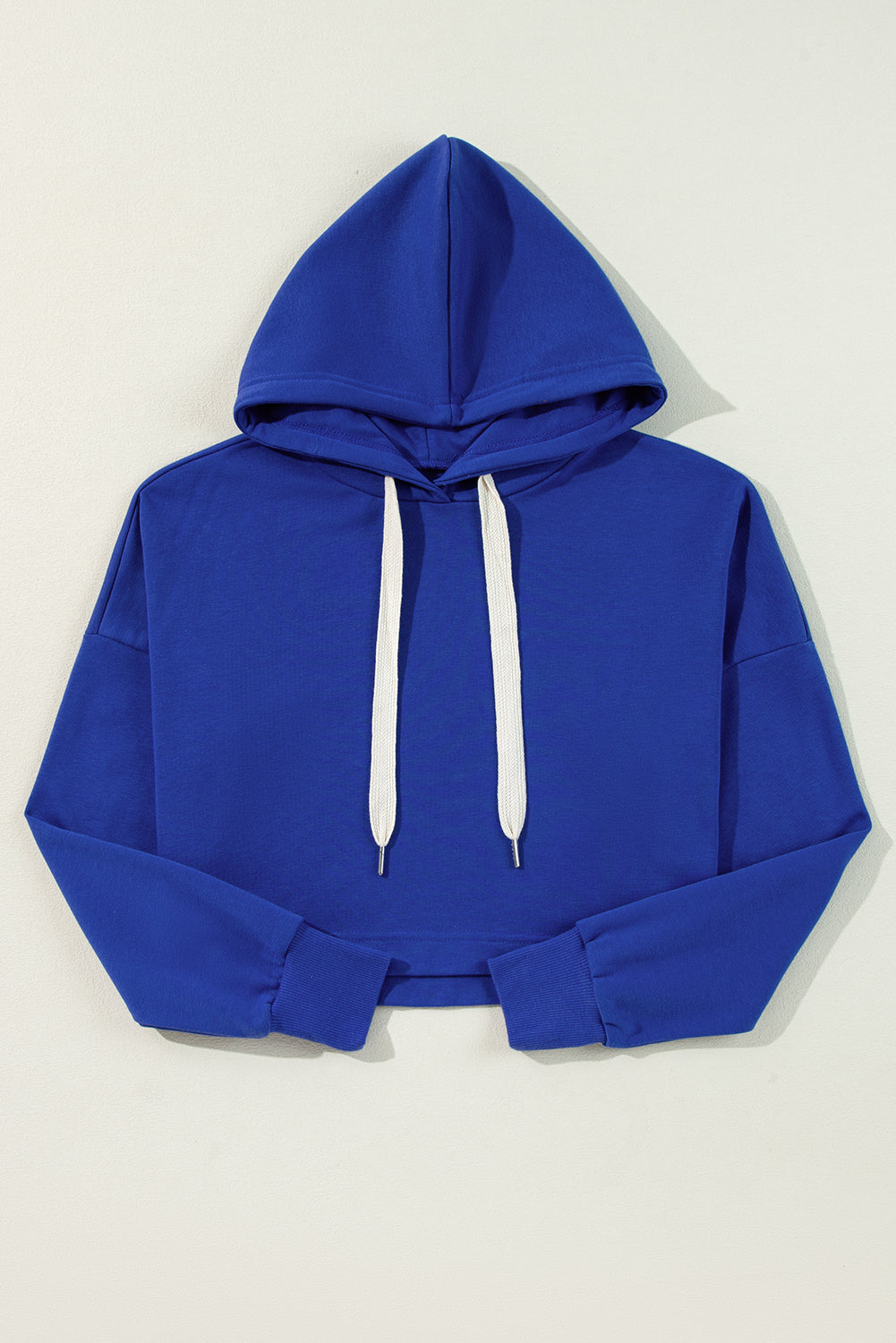 Dark blue short blue hoodie with drooping shoulder *