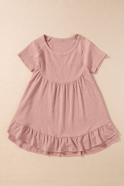 United pink high with short sleeves and ruffle hem