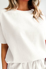 Ensemble t-shirt texturé décontracté-A WOMAN WE LOVE