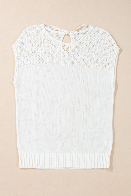 White knitted white sleeve sweater *