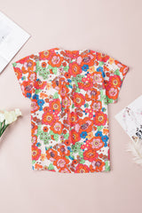 Sweeping -collar up with bright red flower