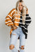 Contrast Striped Print Oversized Drop Shoulder Top