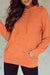 Orange hooded sweatshirt with tightening cord and kangaroo pocket with mineral washing