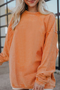 Orange corduroy oversized sweatshirt