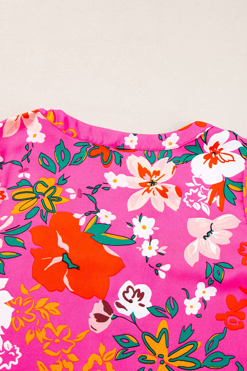 Blouse à manches bouffantes et col  rose-A WOMAN WE LOVE