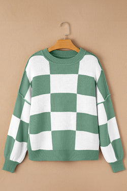 Bishop green checkered sweater