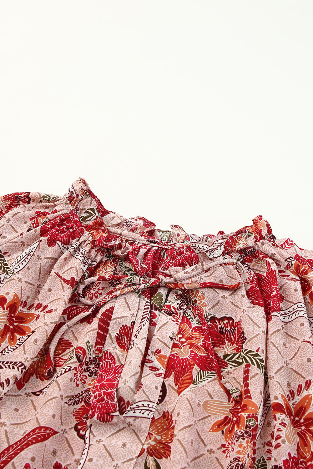Blouse imprimée rose fendue à col en V-A WOMAN WE LOVE