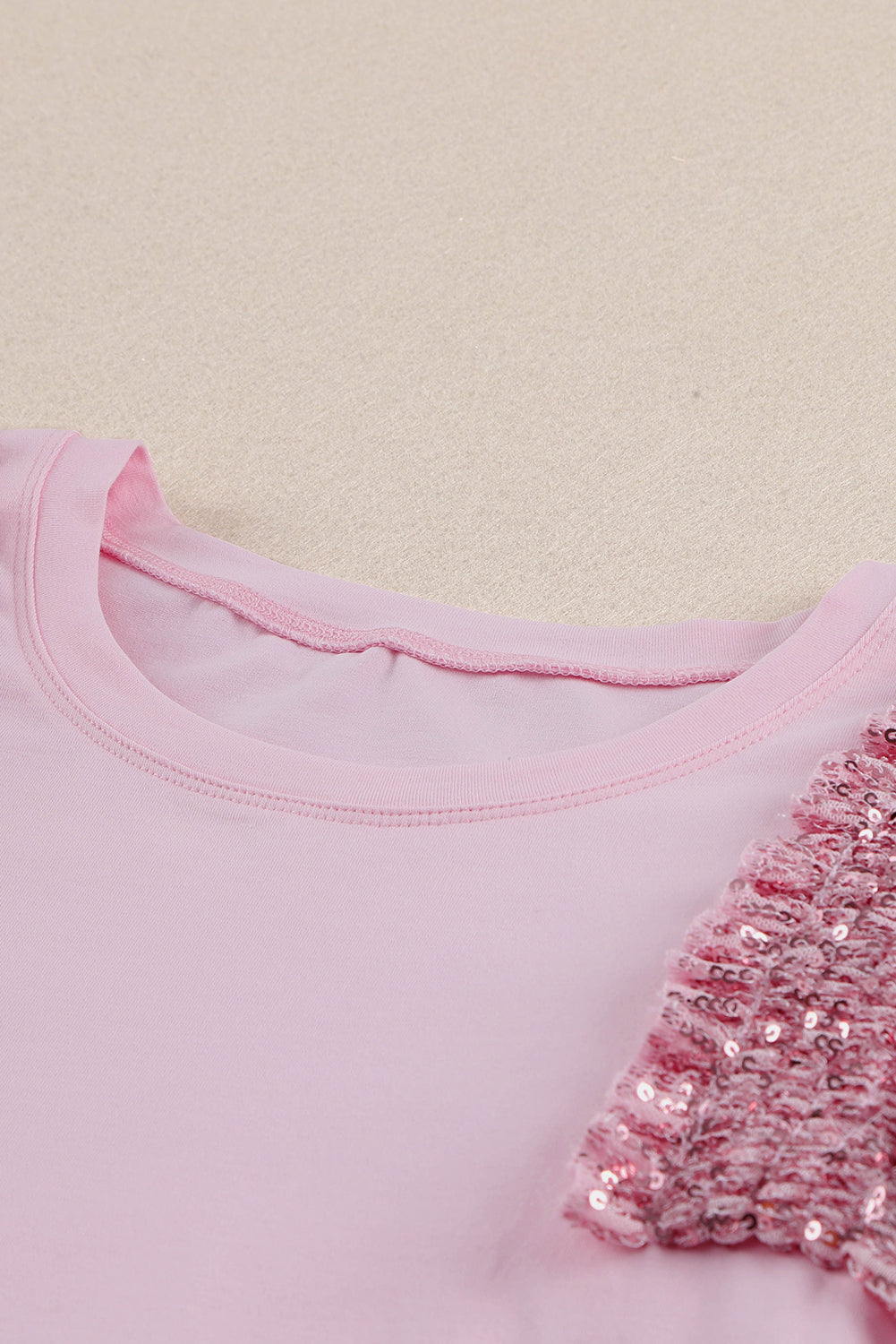 Maniche a maglie a sequestro con paillettes rosa