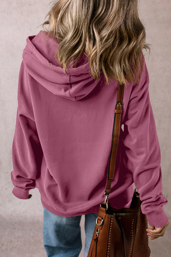 Valériane loose fit hoodie with drawstring and kangaroo pocket in solid color