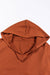 Oversized chestnut V-neck hoodie with kangaroo pocket