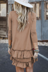 Long sleeve mini-robe and neckline released in goat