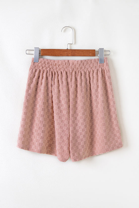 Ensemble haut à manches longues et short texturé à carreaux Blossom