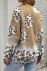 Sudadera con estampado de espada Marron, cuello redondo, mangas de raglán