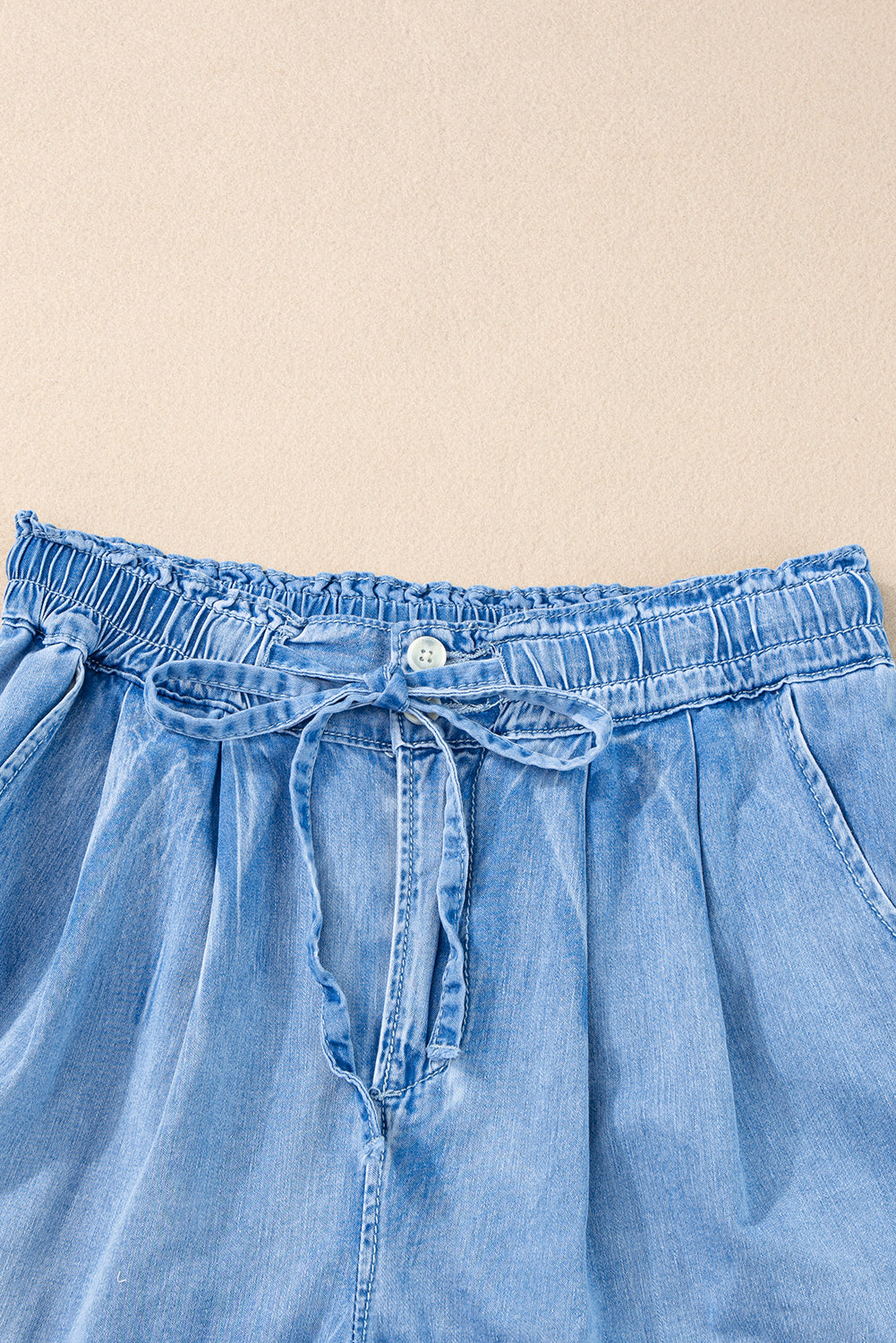 Beau Beau Blue Casual Chambray Shorts Shorts