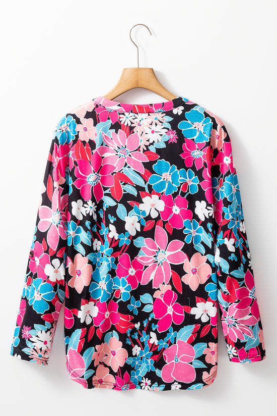 Fleuri Pink Blusa en V * Collar