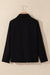 Black and sleeve black jacket with zipper and flap