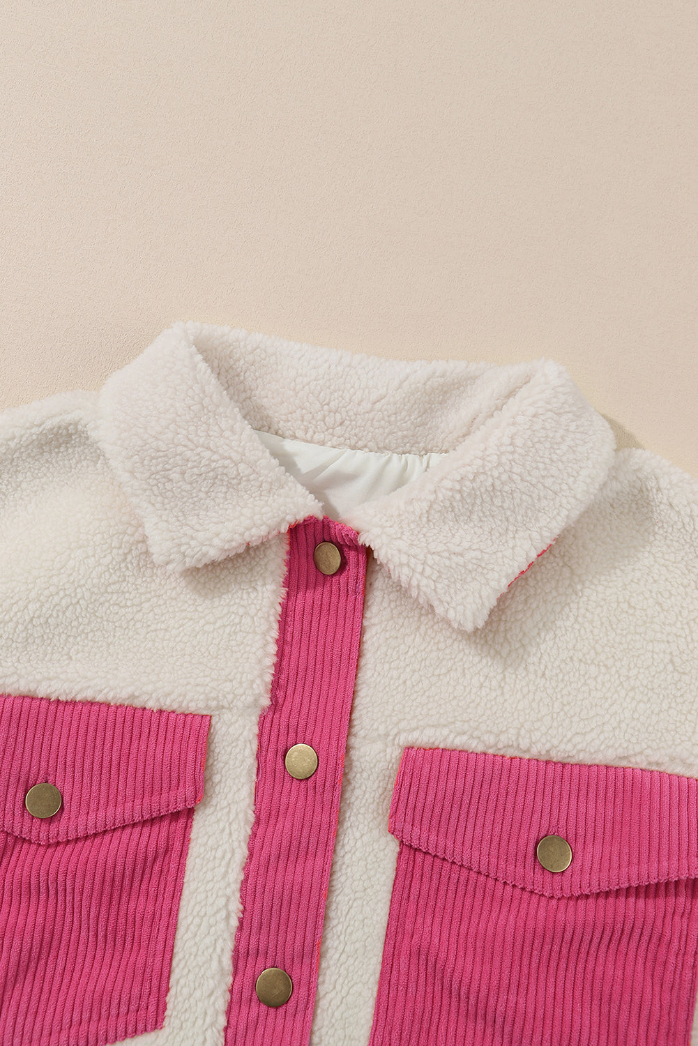 Chaqueta de cosecha multicolor sherpa pana boathwork