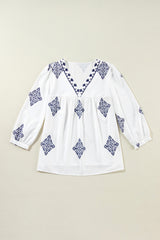 Blouse blanche à col en V et-A WOMAN WE LOVE