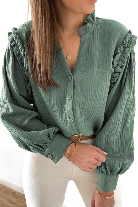 Camicia piena di split fritti verde