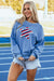 Sweatshirt de Sweet Blue Borded Star Motif con lentejuelas de borde