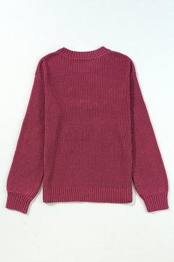 Red Sandalwood Thank You Letter Crewneck Sweater