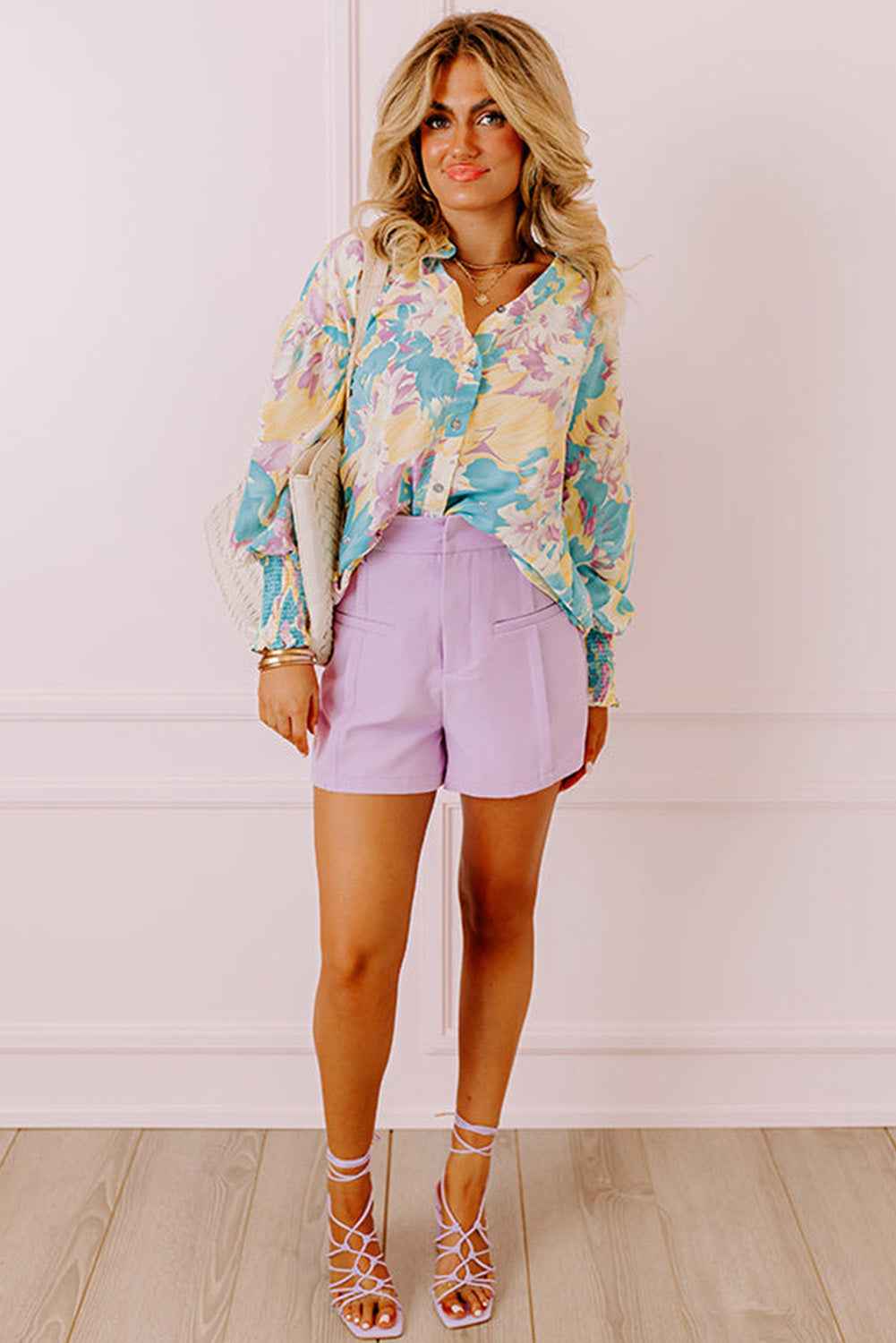 Chemise oversize jaune à imprimé floral *-A WOMAN WE LOVE