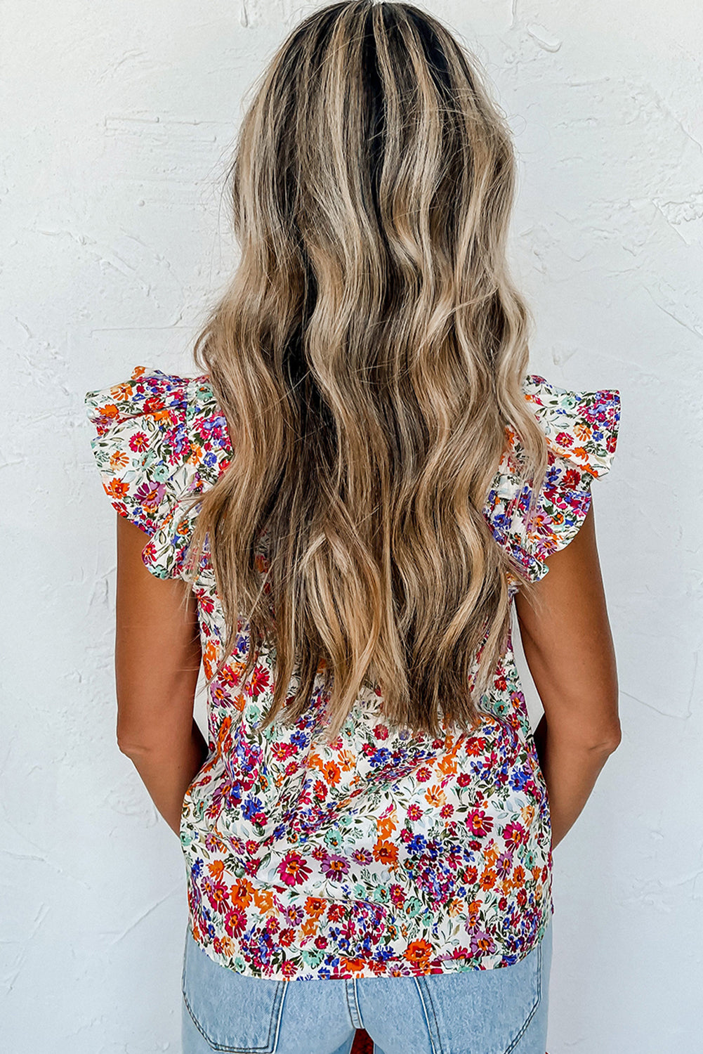 Débardeur Flutter à Col Carré Floral *-A WOMAN WE LOVE