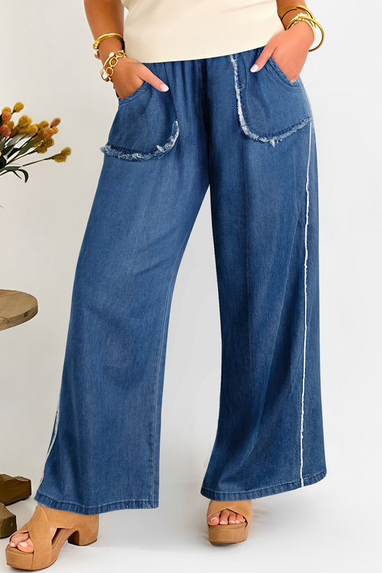 Pantalon ample grande taille en jean *