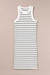 Mini-robe débardeur en tricot côtelé *