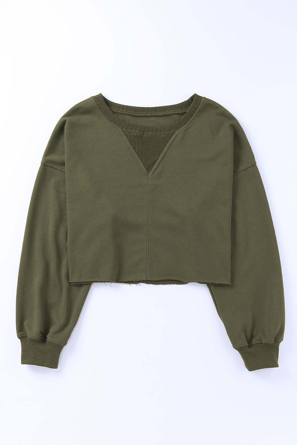 Sweat-shirt cuit à l'épaule verte