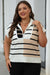 Black sweater vest with color block stripes and zipped collar